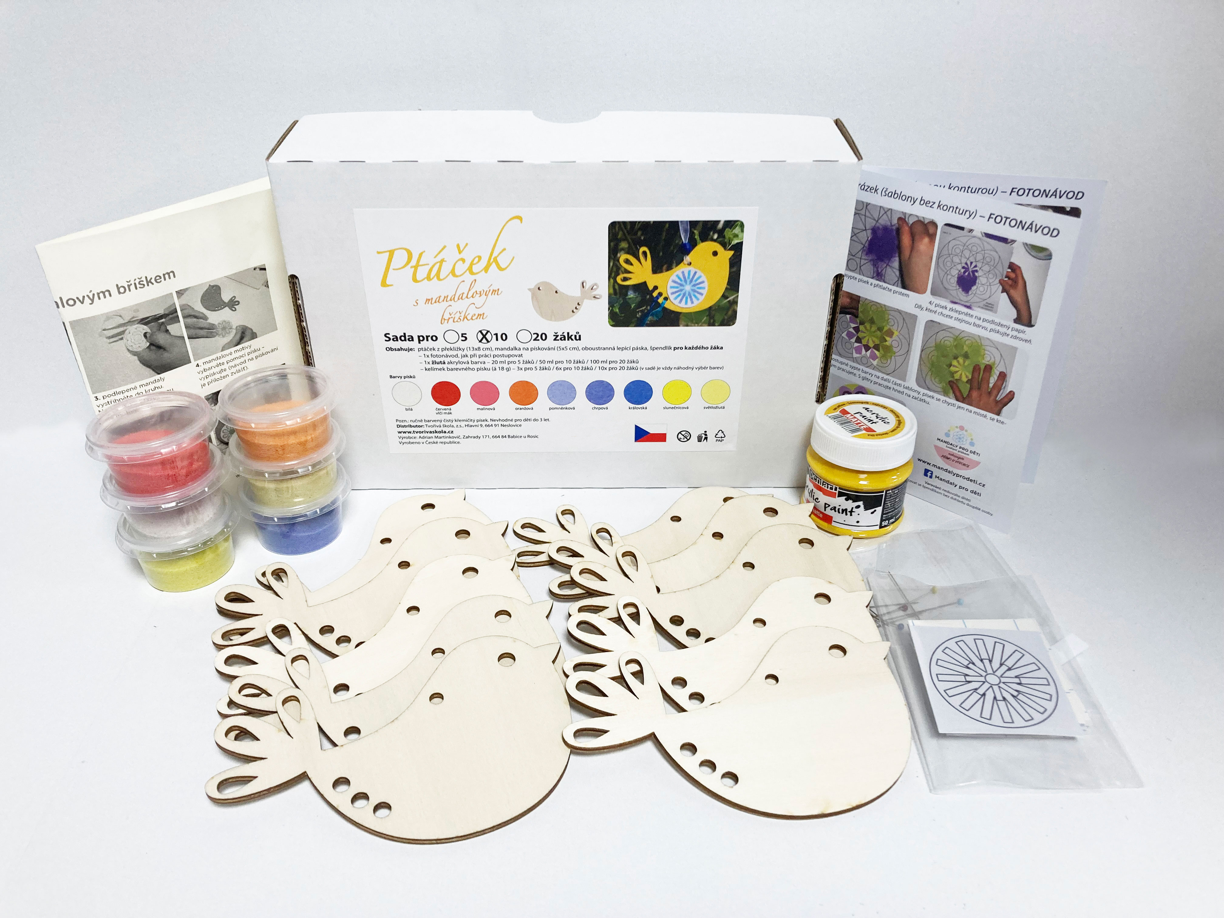 PTÁČCI s mandalovým bříškem pro 10 žáků