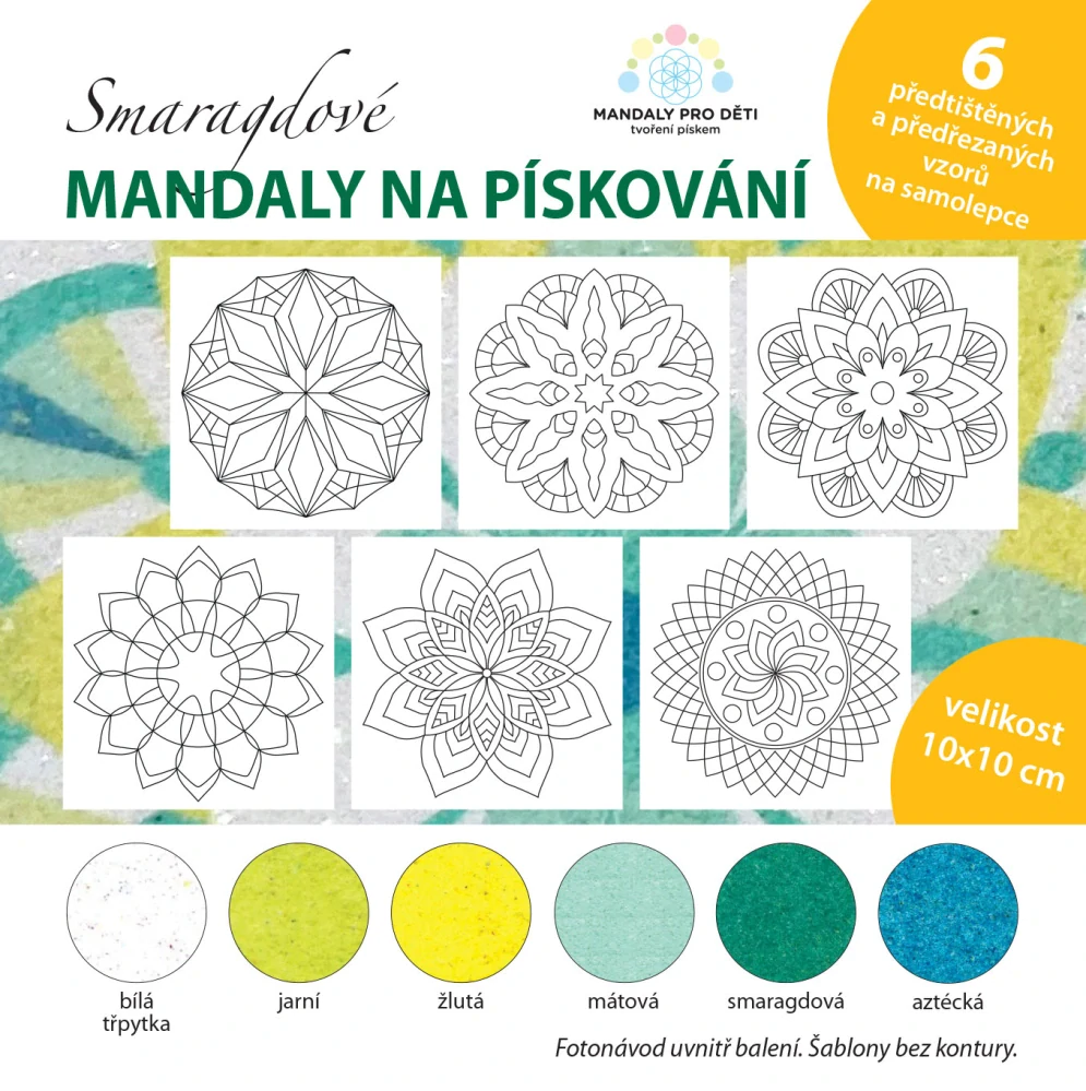 sada mandaly – SMARAGDOVÉ / 10x10 cm