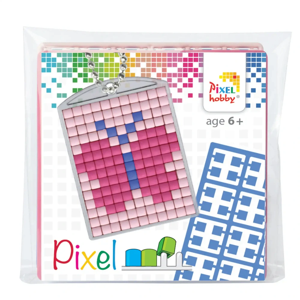 Pixel klíčenka motýl nebo květina 1ks