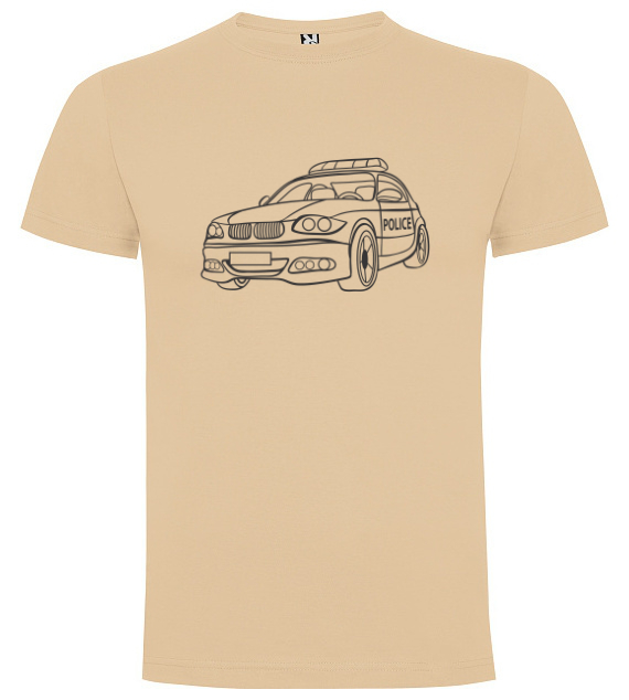 Auto policie - Tričko s motivem, Pudrová, S