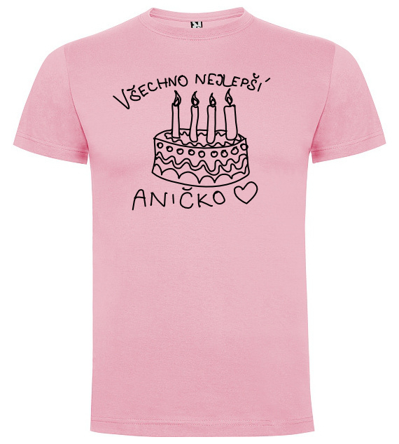 tričko s vlastním motivem, Růžová, Velikost 9. 9 - 11 let , Dětská