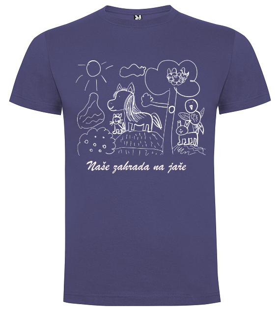 tričko s vlastním motivem, Denim modrá, M, Pánská / Unisex