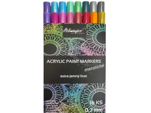 Akrylový popisovač s Extra jemným hrotem METALICKÉ 16ks