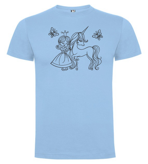 Princezna s jednorožcem - Tričko s motivem, Bílá, Velikost 9. 9 - 11 let