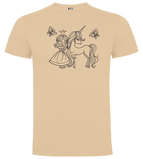 Princezna s jednorožcem - Tričko s motivem, Bílá, Velikost 9. 9 - 11 let