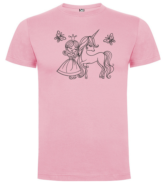 Princezna s jednorožcem - Tričko s motivem, Bílá, Velikost 9. 9 - 11 let