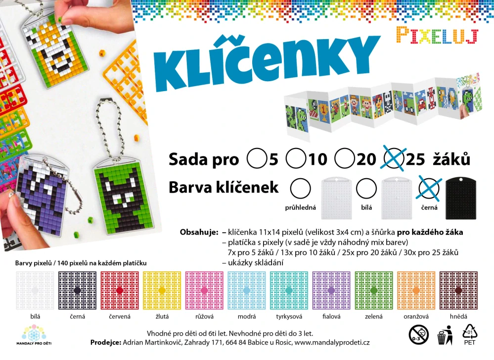 Průhledná pevná deska pro XL pixely