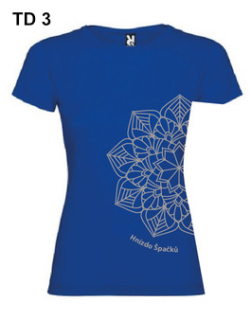 Královská modrá dívčí/dámské tričko s mandalou dole