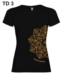 Černé dívčí/dámské tričko s mandalou na boku