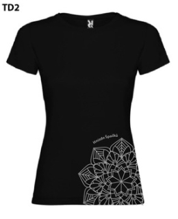 Černé dívčí/dámské tričko s mandalou dole