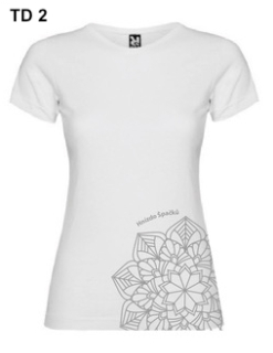 Bílé dívčí/dámské tričko s mandalou dole
