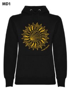 Černá dívčí/dámská mikina slunce uprostřed 