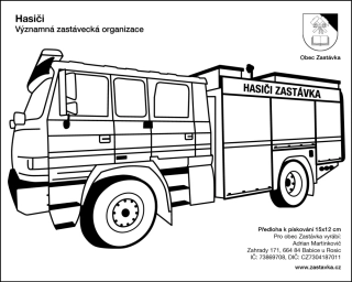 HASIČSKÉ AUTO pro Obec Zastávka / 12x15 cm