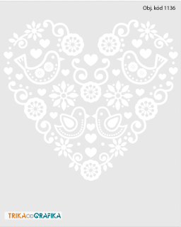 Srdíčko bílé – nažehlovačka