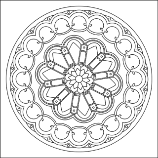 mandala TŘEBÍČSKÁ ROZETA / 20x20 cm